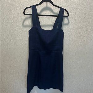 Reformation Navy Blue Linen Sleeveless Dress